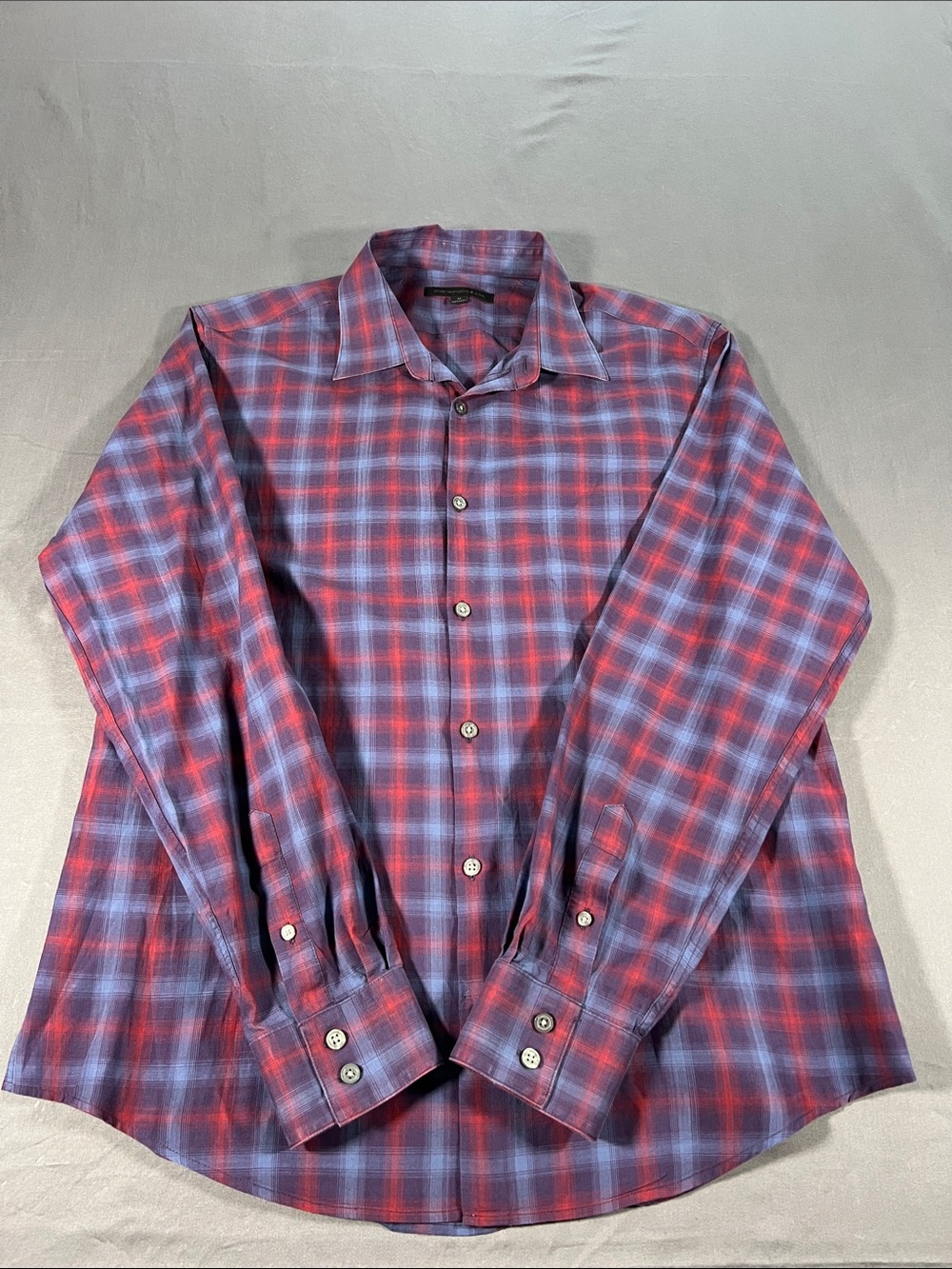 John Varvatos Red & Blue Plaid Dress Shirt